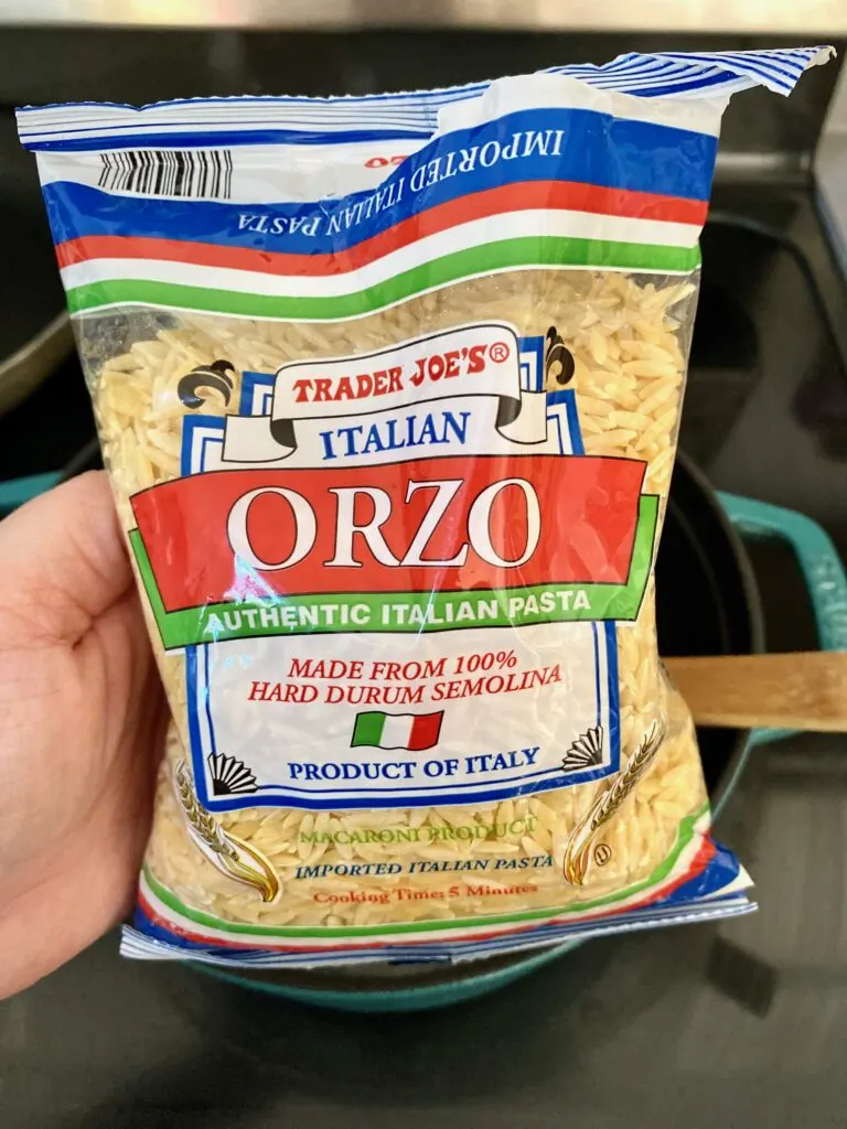 bag of uncooked orzo