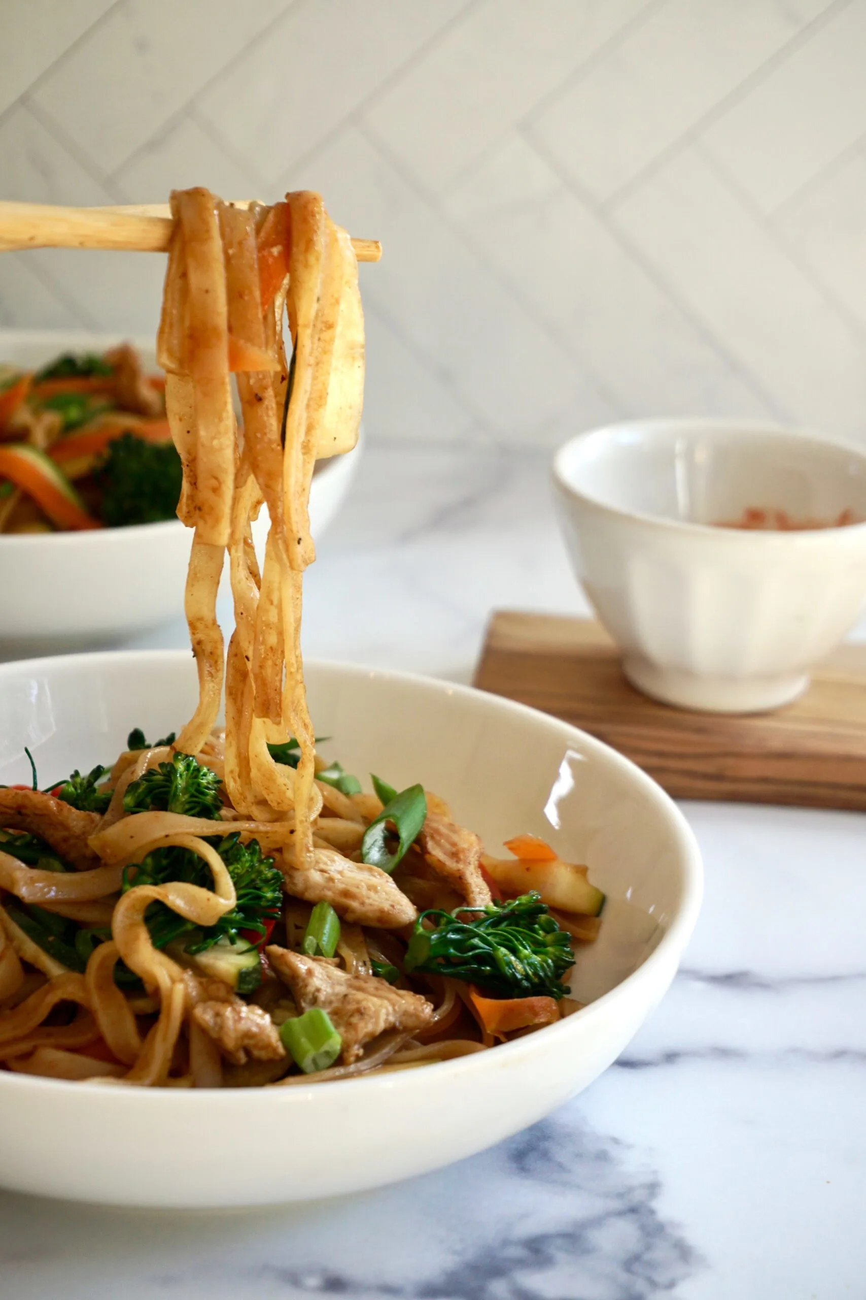 Pad Kee Mao on chopsticks