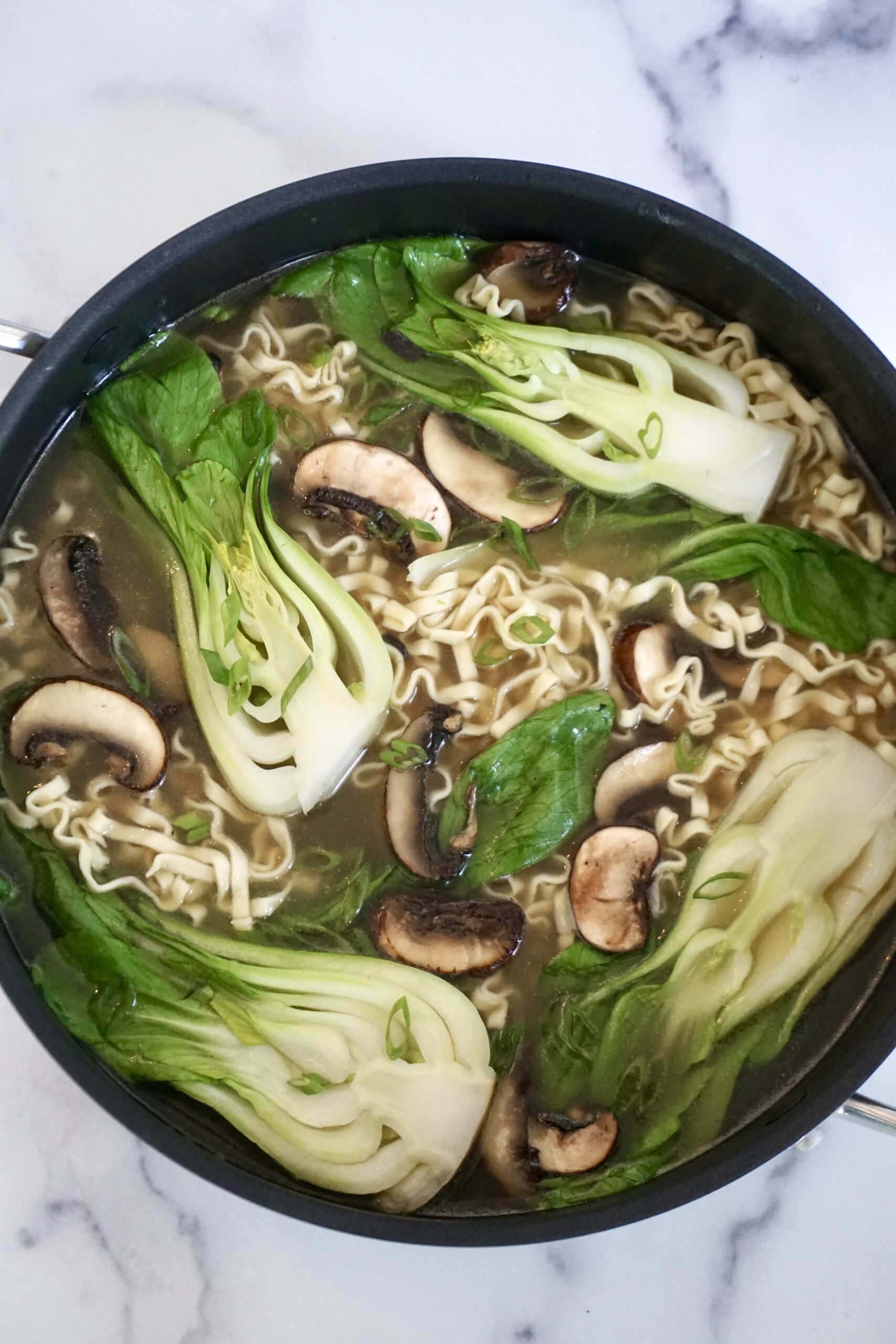 pot of bok choy soup