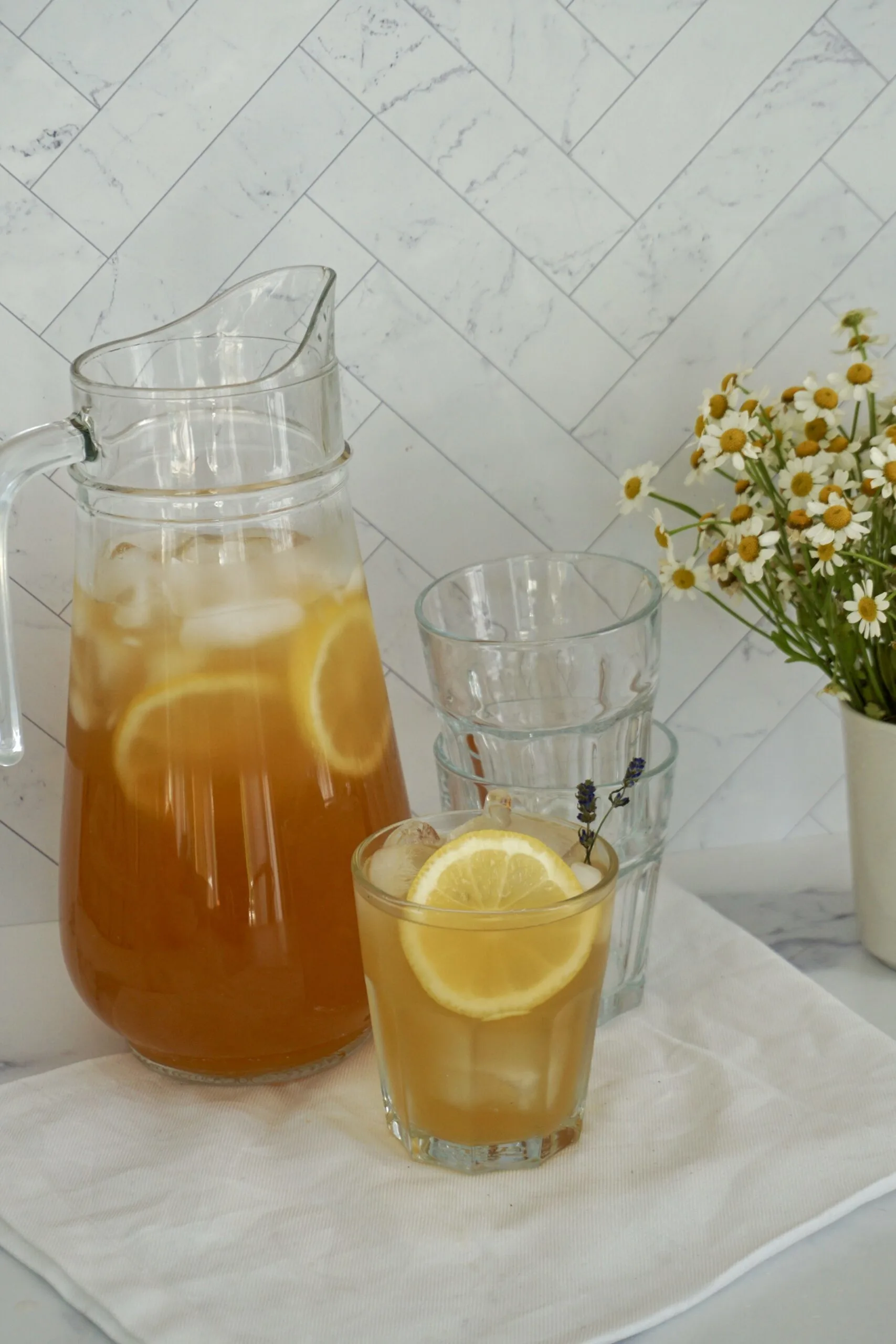 pitcher of lavender lemonade