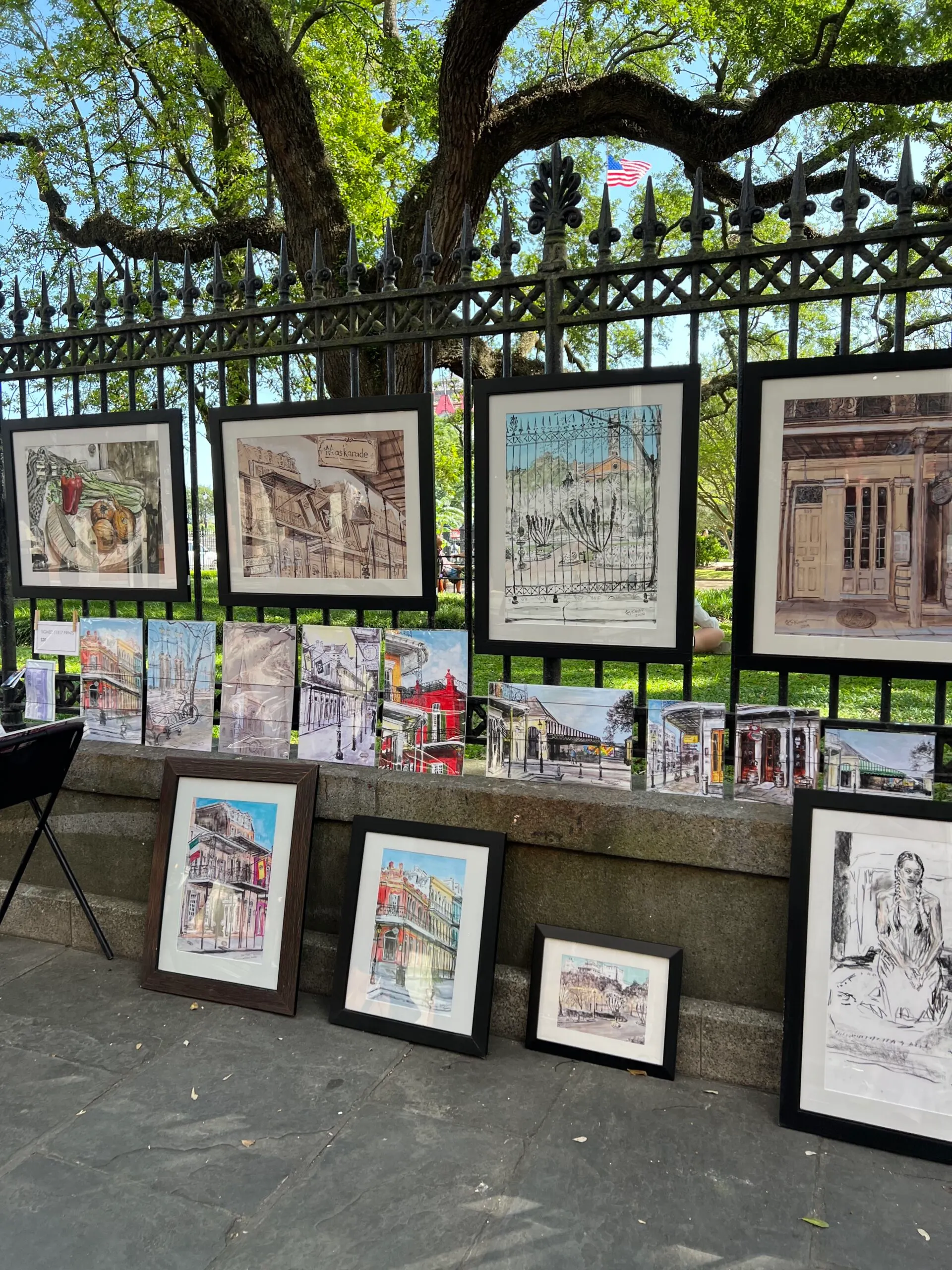 paintings hung in Jackson Square New Orleans for sale