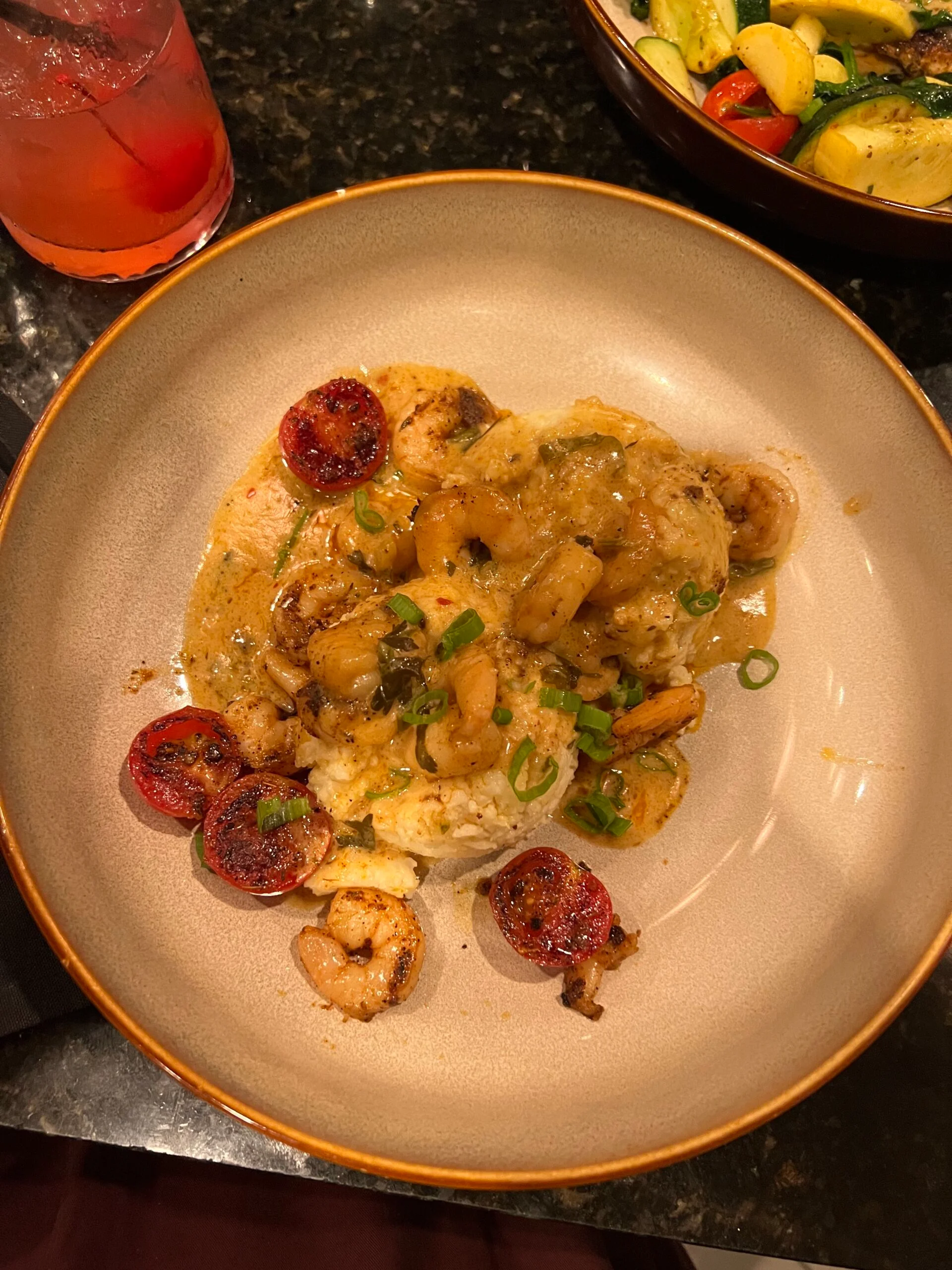 shrimp and grits with roasted tomatoes